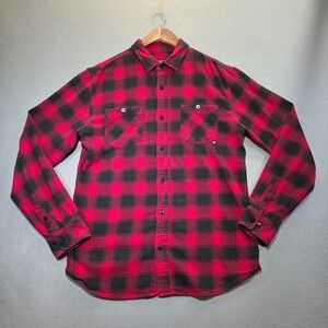 Tactical TD‎ Apparel Men's Red/Black Plaid Flannel Size Medium